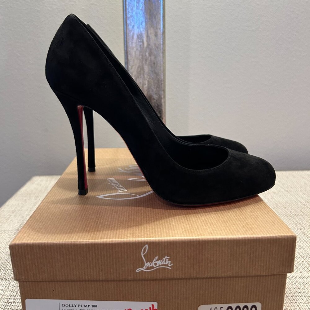 Christian Louboutin Dolly 100 MM Black Suede Pumps - Picture 5 of 7
